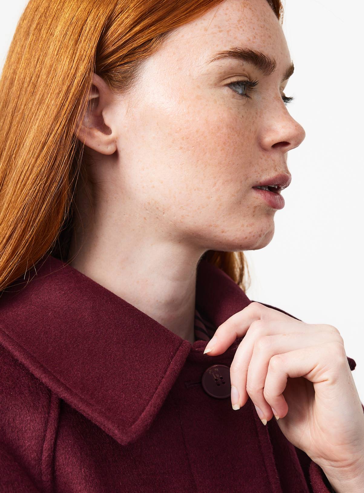 Dark Red Wool-Rich Car Coat 12 - Image 3